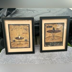 Kim Klassen Cafe Noir and Le Café Pour Vous Framed Wall Art Set